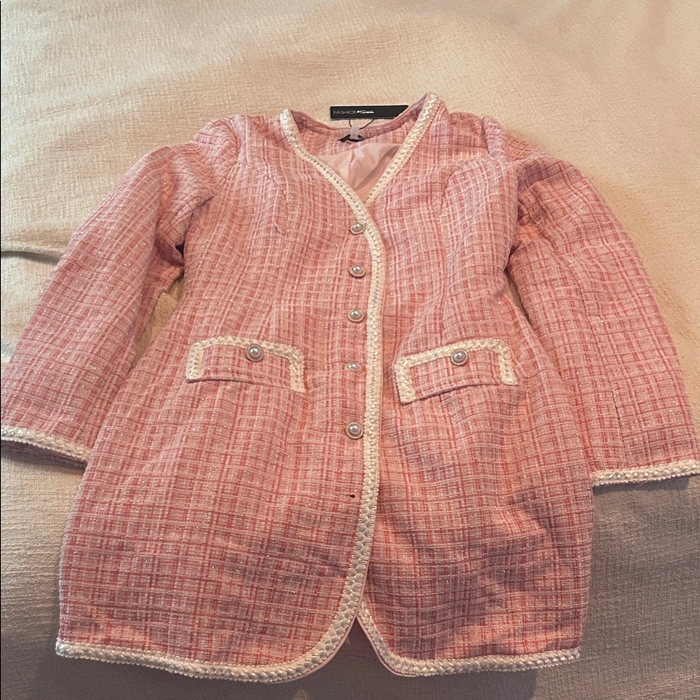 Fashion Nova Pink Tweed Dress